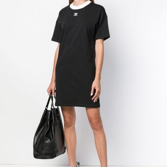 New Adidas Trefoil T-shirt Dress - Picture 5 of 7